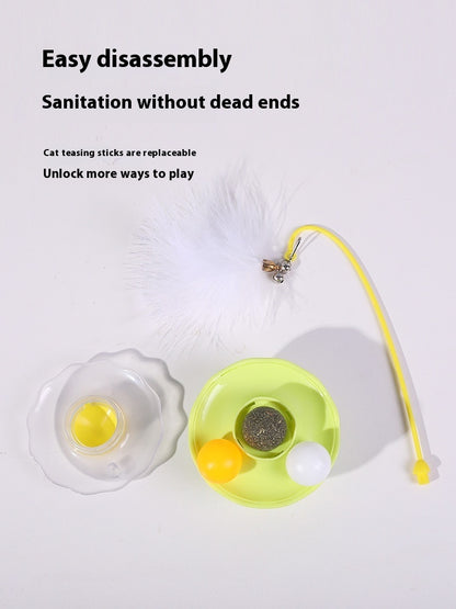 Cat Interactive Toy Funny Tumbler Toy Kitten Exercise Catching Leaky Food Ball Teaser Feather Wand Toys For Cat Accessories Pet Products